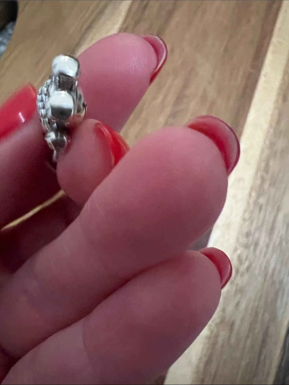 Brighton Silver Crystal Teddy Bear Charm - Clear Rhinestones